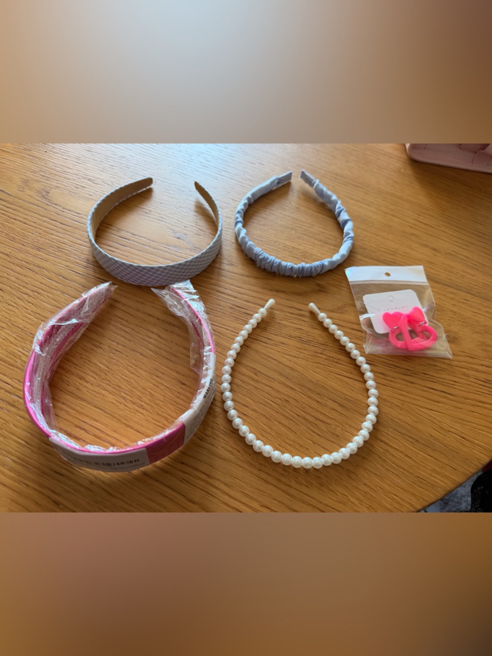 Kids Pink and White Headband Set and earrings Assorted Styles
